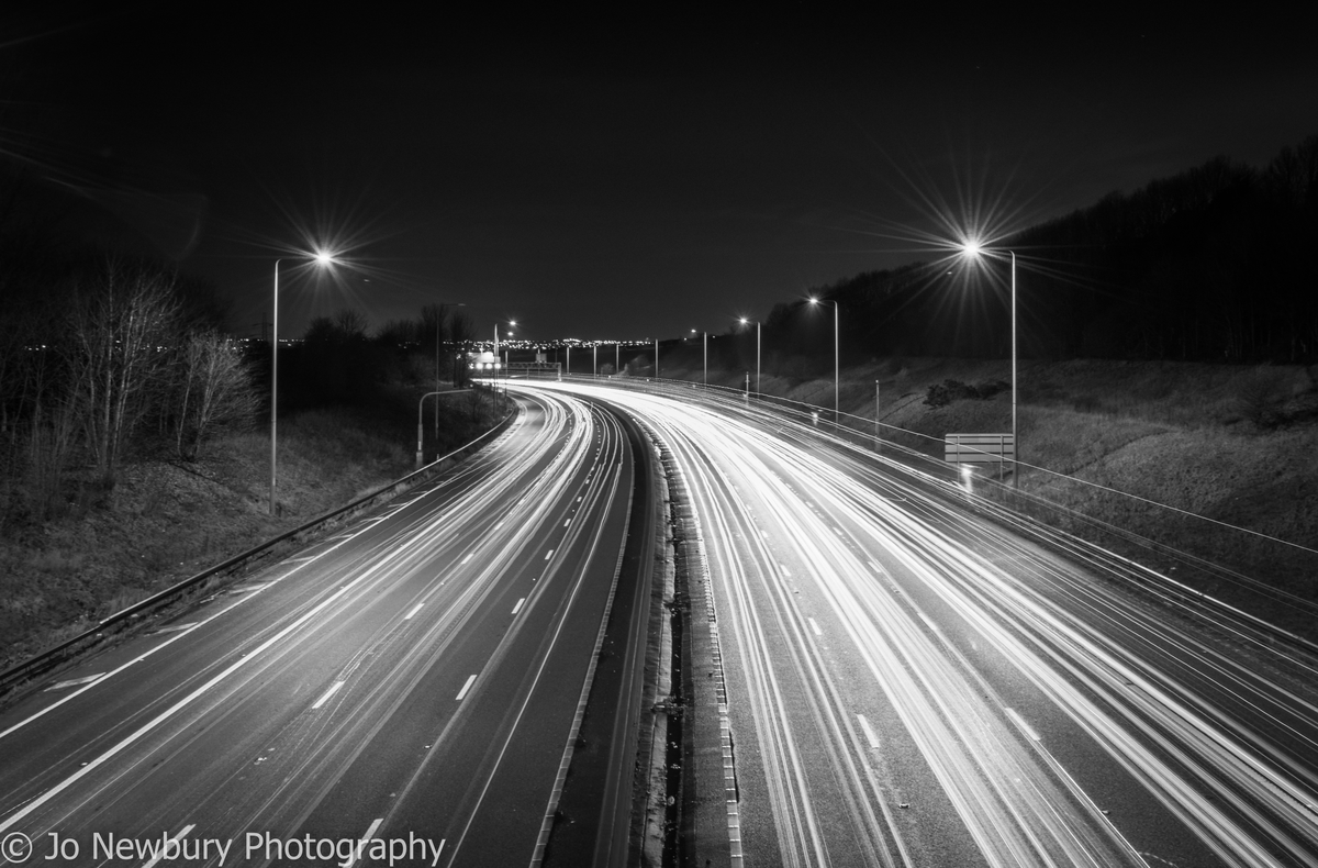 Jo Newbury Photography fineart M62 light trails on long exposure