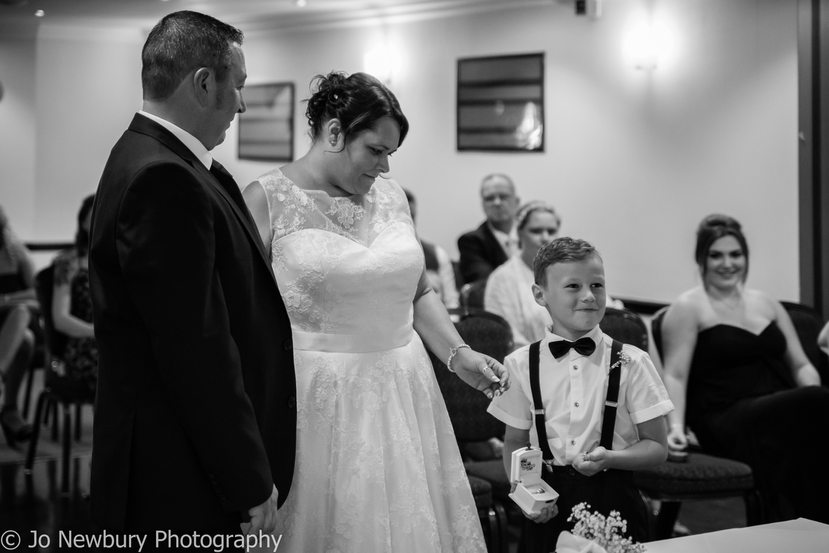 Jo Newbury Photography wedding best boy with handing over the rings